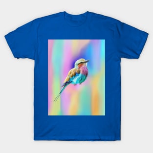 Lilac Breasted Roller Pastel Watercolor T-Shirt